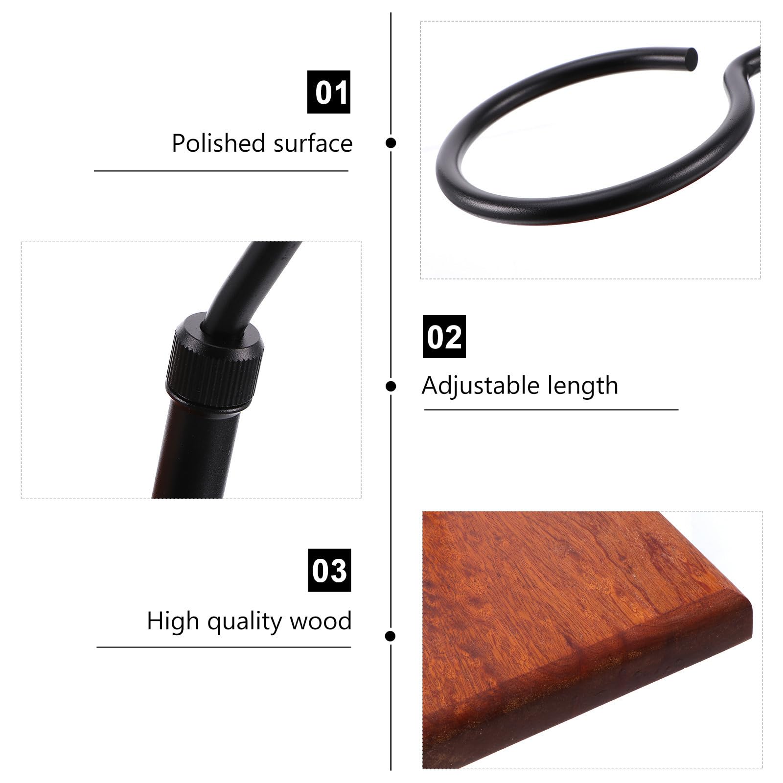 Abaodam Kaffeefilterständer Kaffeefilter Tassenhalter Verstellbar Aluminium und Holz Schwarz zum Handaufbrühen von Kaffee für Einen Glatten Kaffee