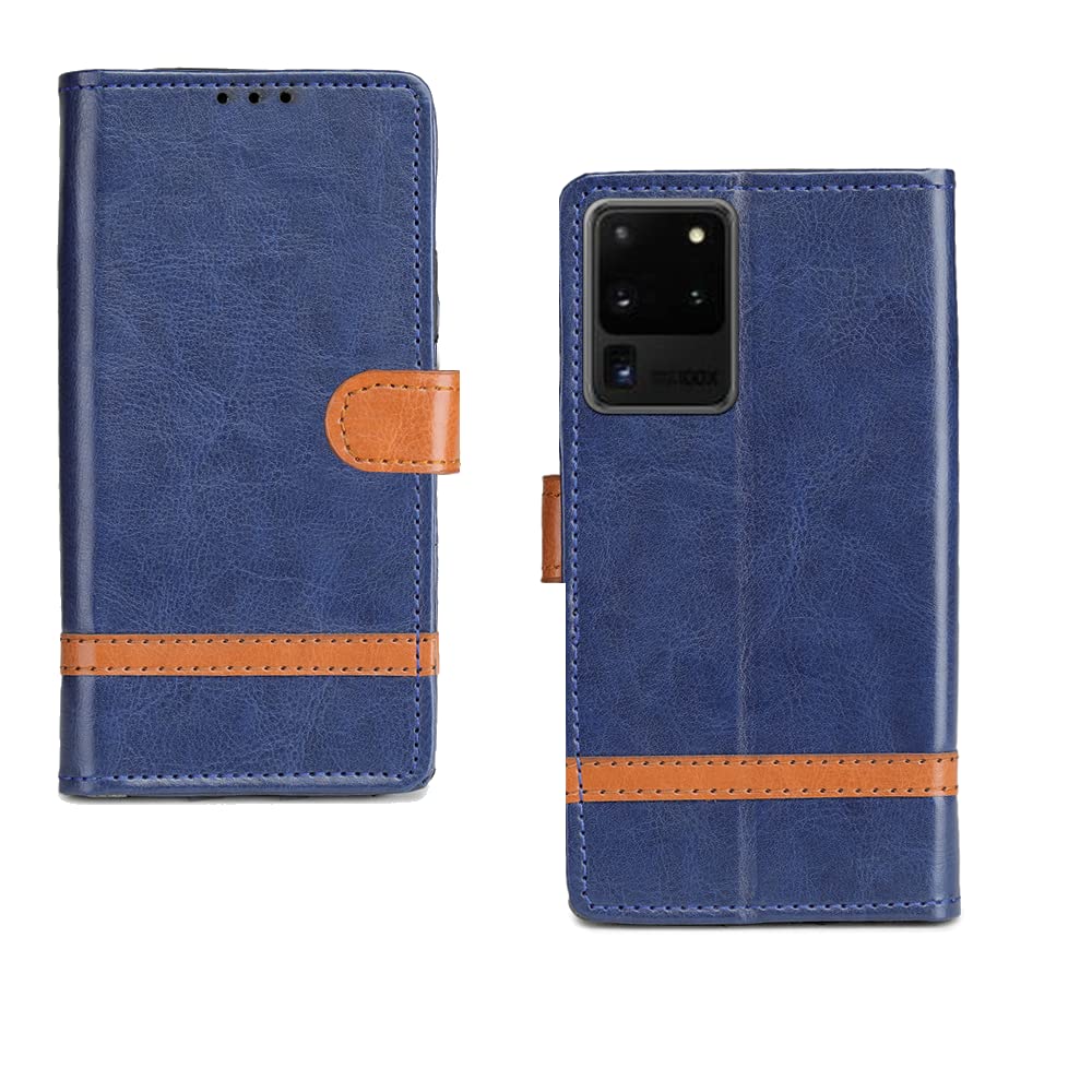 Pinaaki Enterprises Samsung Galaxy S20 Ultra Flip Case | Premium Leather Finish Flip Cover |Complete Protection Flip Cover for Samsung Galaxy S20 Ultra - Blue Stripe (B0BHPK1ZBL) Amazon Price History, Amazon Price Tracker