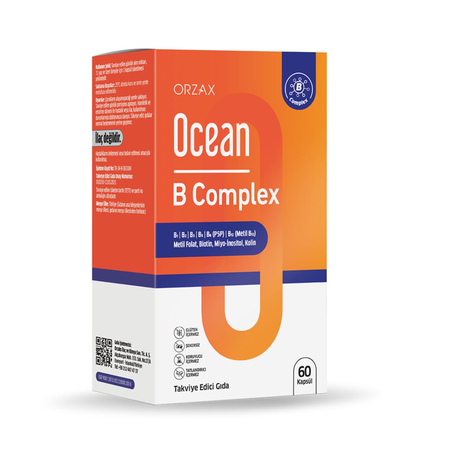 Orzax Ocean B Complex 60 Kapsül B Grubu Vitamin Kompleksi…
