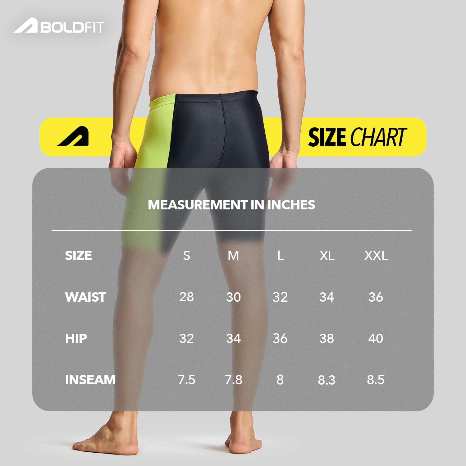 Boldfit Swim Jammers for Man Swimming Short for Men Stretchable Fit Swim Trunk for Men Adjustable Swim Shorts for Man Quick Drying Shorts for Swimming Swimwear for Mens- BlackYellow L 4