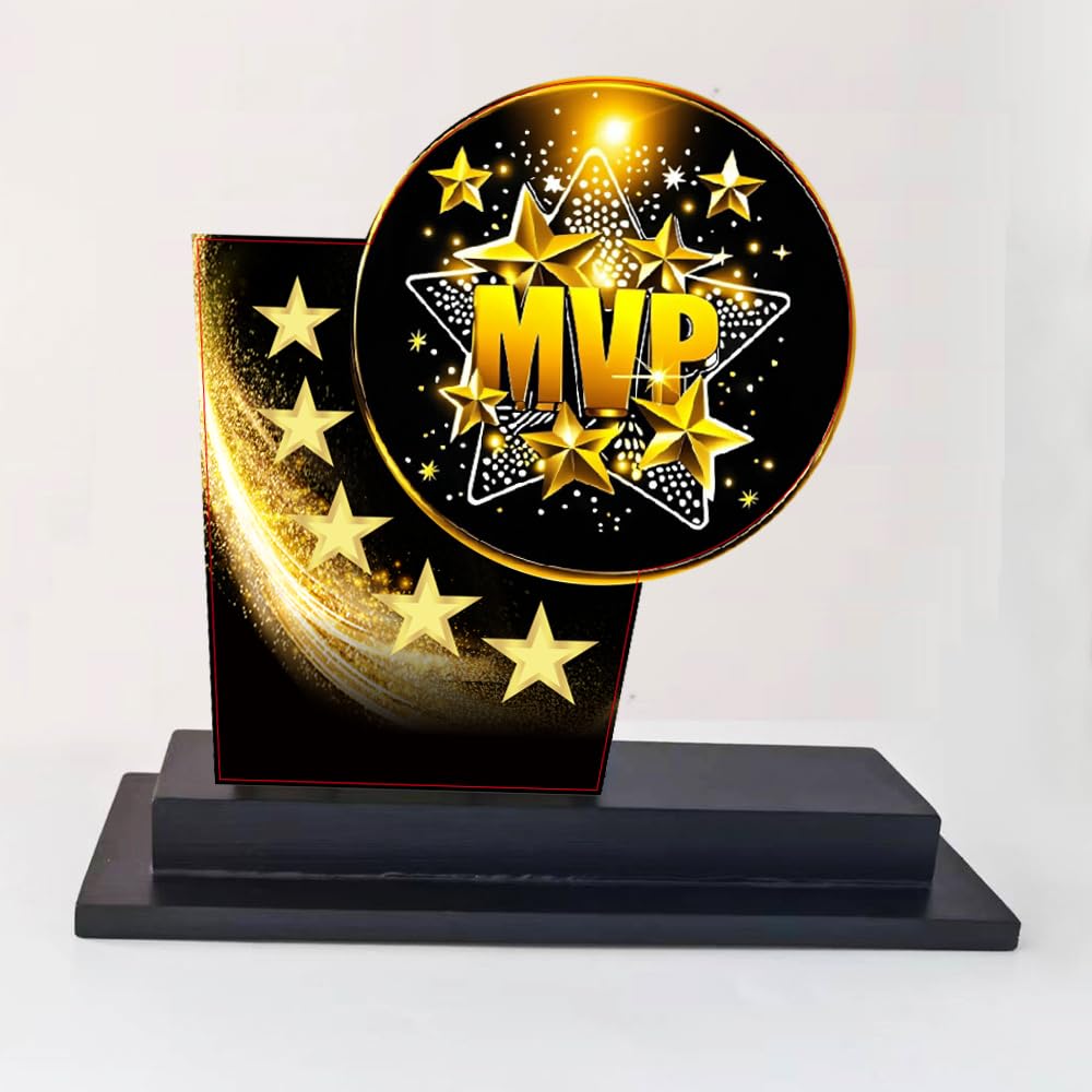 MVP Trophy - Trofeo de acrílico de 15,24 cm, premios, premios, copa MVP, trofeo, medallas para fútbol, baloncesto, fútbol, béisbol, torneo, liga, regalo de campeonato (una pieza)