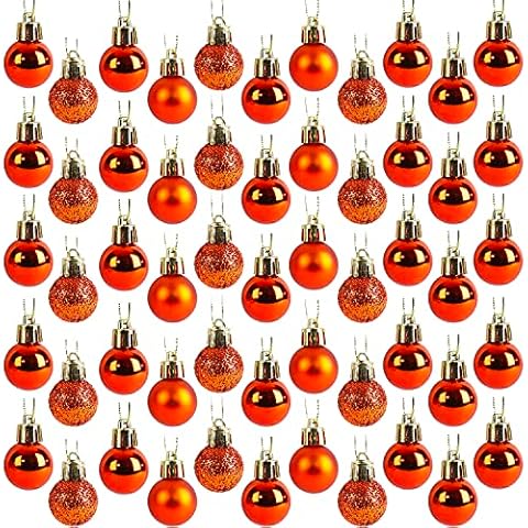 Festive Fix 25 Mini Christmas Tree Baubles in Red - 2.5cm Mini Shatterproof Decorative Hanging Ornaments Balls for Xmas | Shiny, Matte and Glitter Pendants for Christmas Holiday or Party Decor Cover