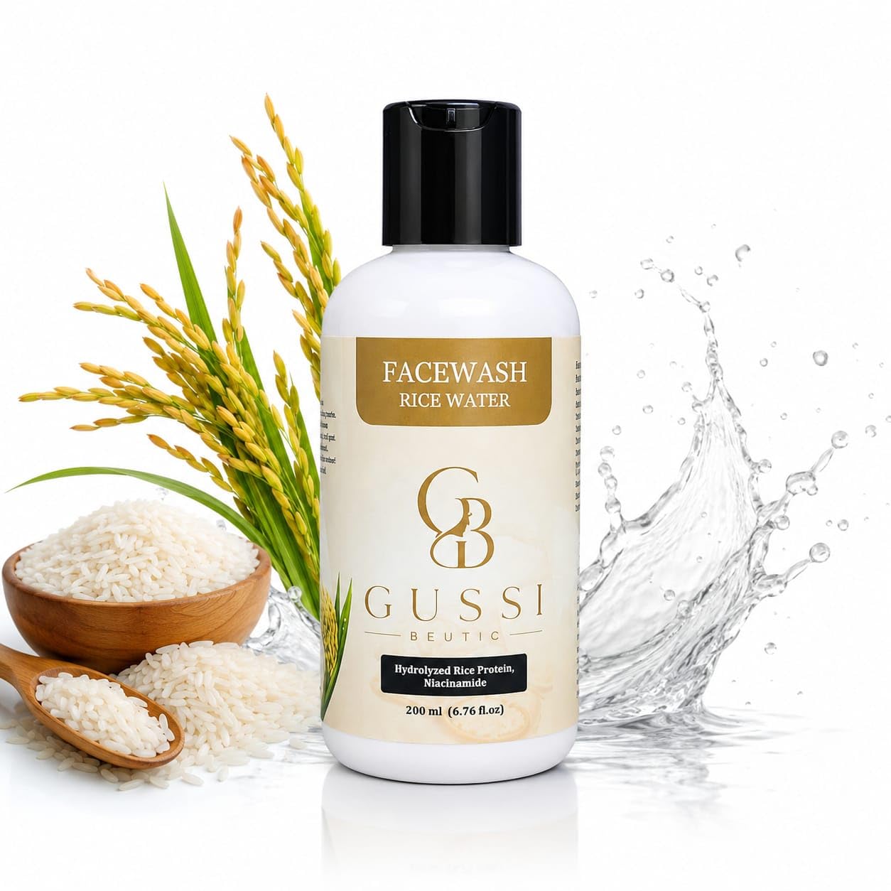 GUSSI BEAUTIC Rice Water Face Wash with Niacinamide, Vitamin C & Hydrolyzed Rice Protein | Brightening Face Wash | 200 ml-image-15