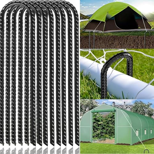 8 Stück Bodenanker Trampolin,Erdanker(Rostfrei),Zeltheringe erdanker,Bodenanker Heringe,Bodenankerpfähle-30 cm lang, 6 cm Breit,U Anchor Haken Erdnagel für Zelten, Camping, Zaun