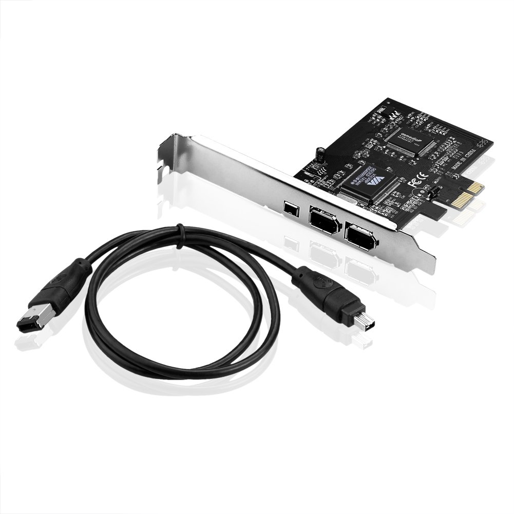 PCIe z 6 pinami PCI-E FIREWIRE 400 IEEE 1394 KARTA do Windows 2000, XP/2003 32/64-bit, Vista 32/64-bit/Windows 7/8