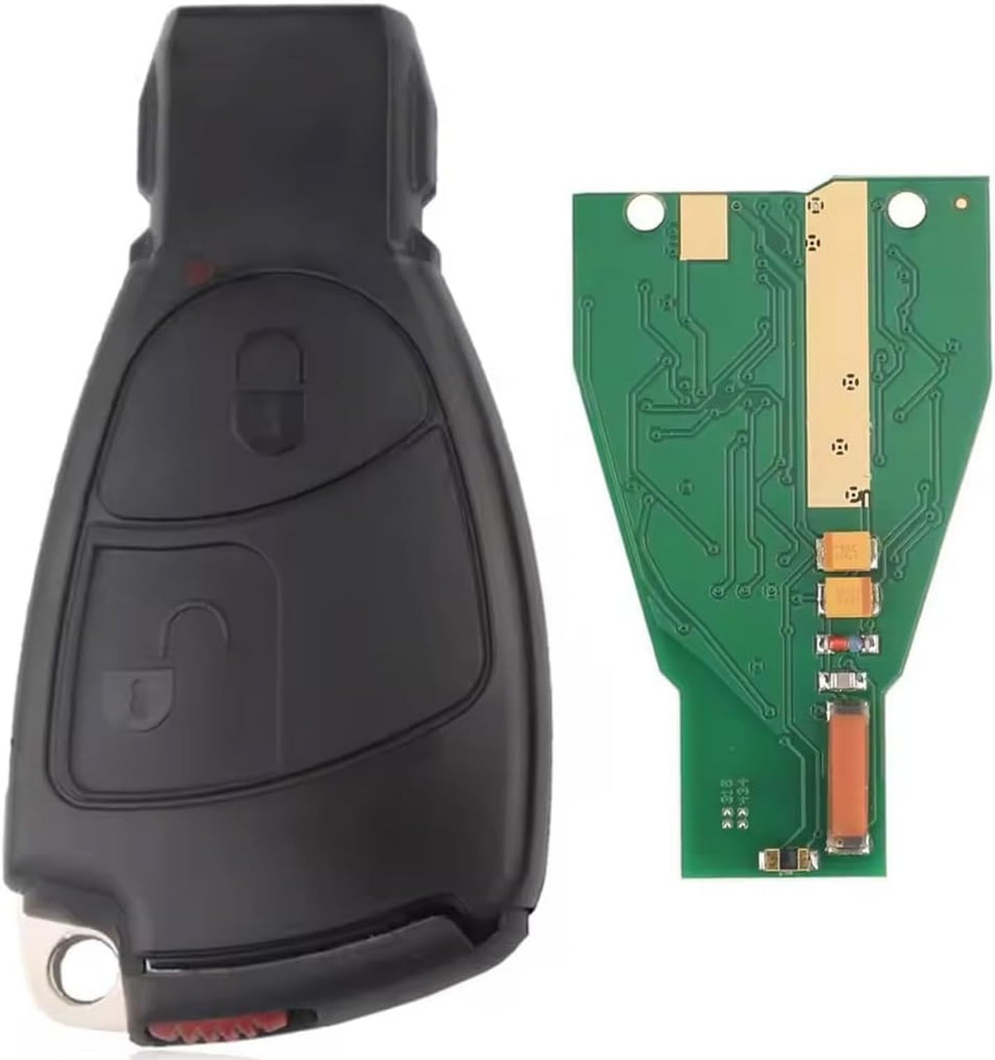 ProPlip - Chiave completa con elettronica di programmazione, compatibile con Mercedes Benz CLK SLK CL B C E S SL ML MB W20 W203 W204 W211 434MHz Telecomando 2 Pulsanti Vergine
