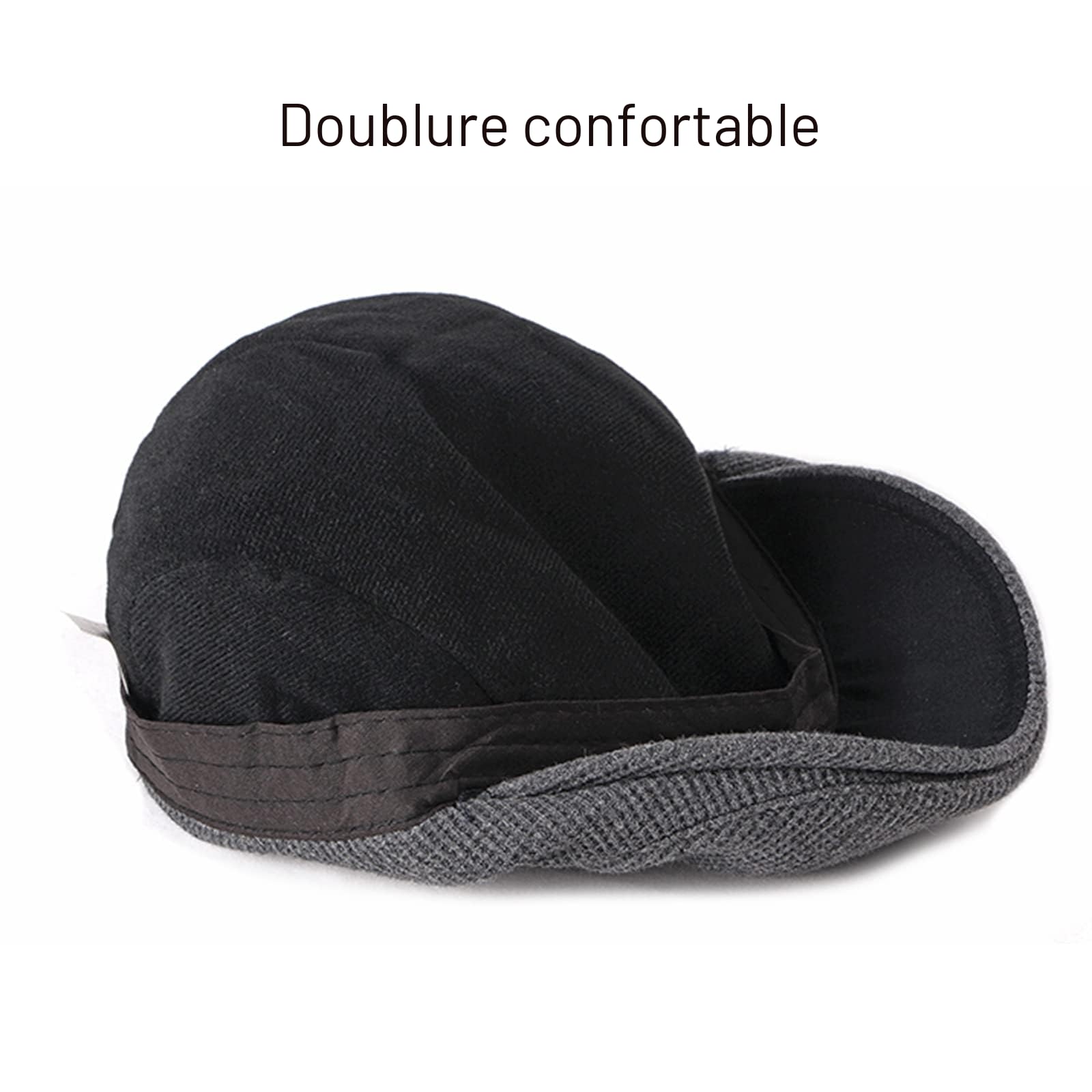 Casquette Beret Gavroche Plate Homme Réglable Vintage Ivy Cap | Mélange de coton, réglable, style vintage, adapté au quotidien, à la conduite, aux voyages et aux activités de plein air