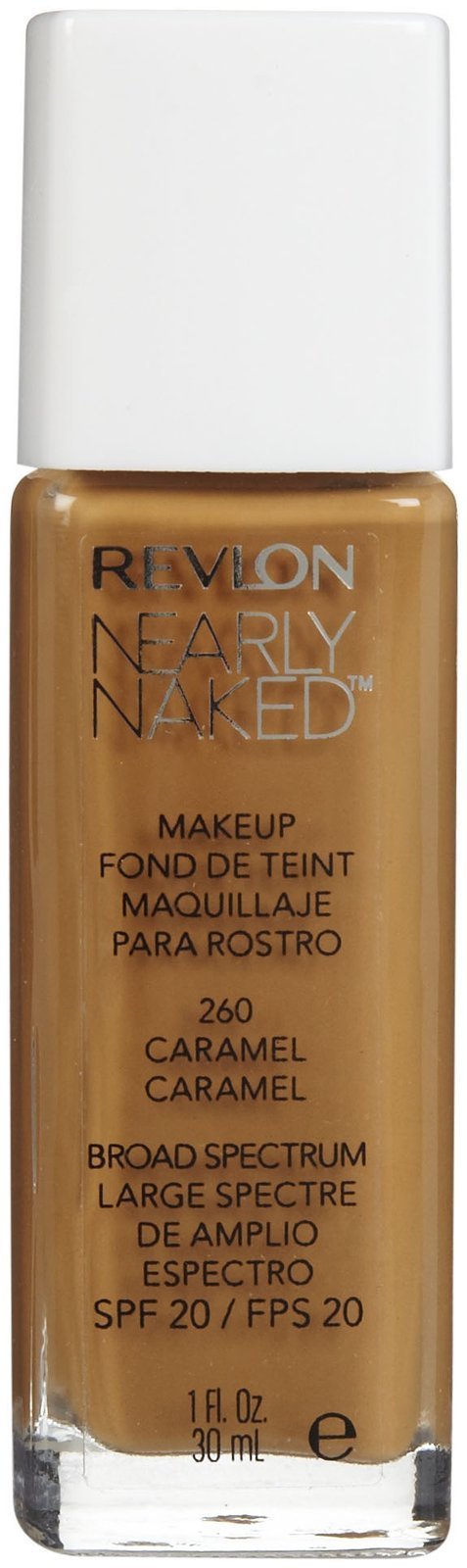 REVLONNearly Naked Liquid Makeup Broad Spectrum SPF 20, #260 Caramel, 1 Fluid Ounce