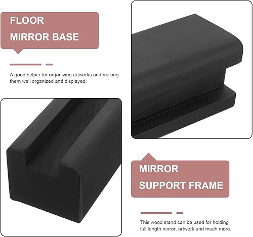Miniatura 8 de DOITOOL Soporte de espejo de cuerpo completo Estante de madera para obras de arte Base de soporte de espejo antideslizante Soporte de espejo de