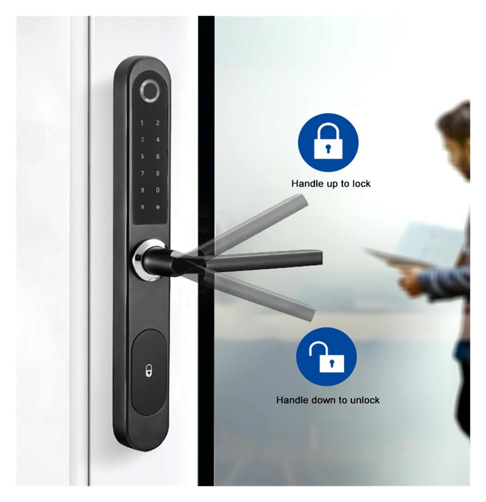TTlock - Cerradura inteligente Bluetooth sin llave, huella digital, contraseña, cerradura de puerta delgada