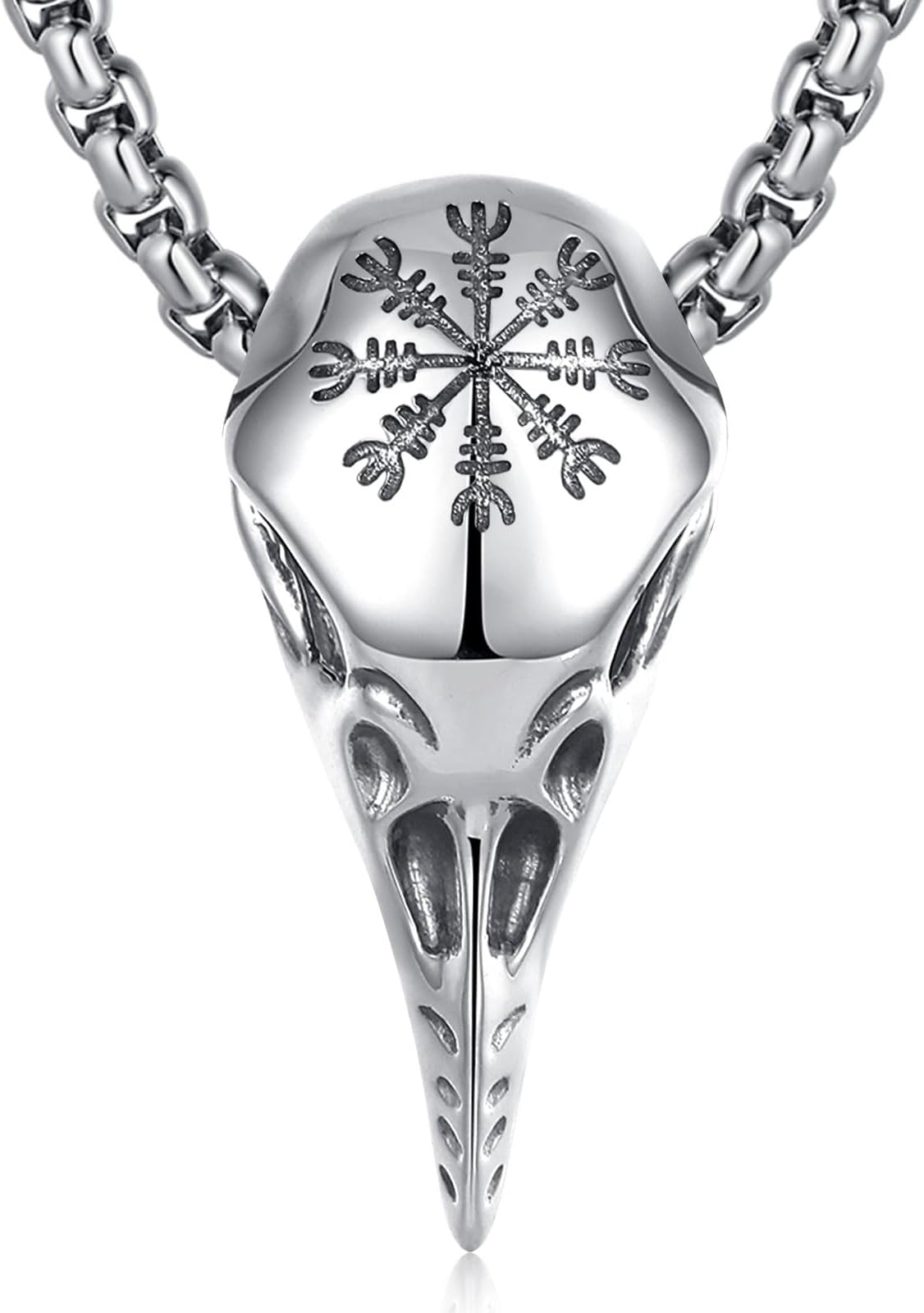 INFUSEUViking Necklace for Men, 925 Sterling Silver Tree of Life Yggdrasil Pendant Wolf Jewellery Valknut Jormungandr Odin Raven Allah Gift for Men