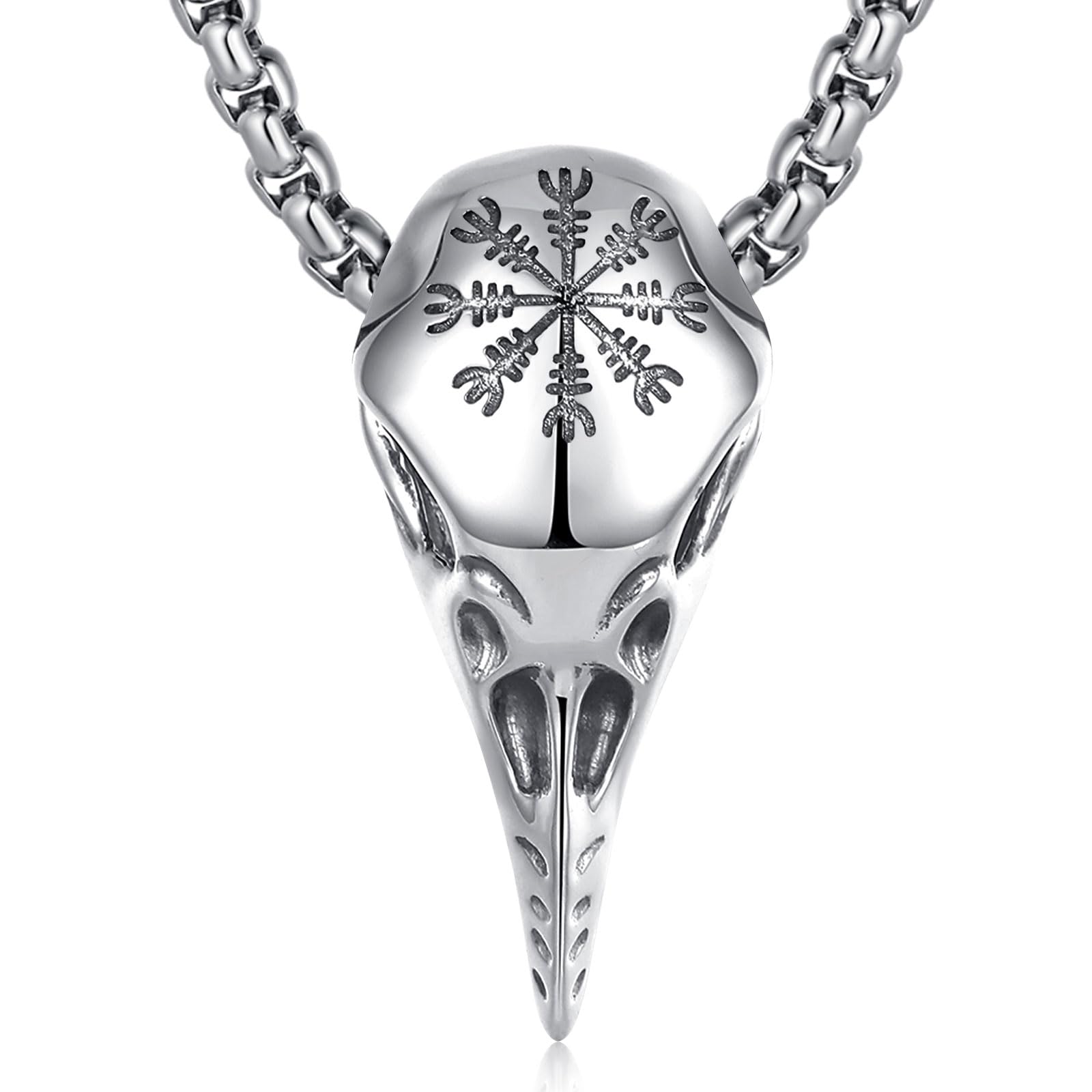 INFUSEUViking Necklace for Men, 925 Sterling Silver Tree of Life Yggdrasil Pendant Wolf Jewellery Valknut Jormungandr Odin Raven Allah Gift for Men