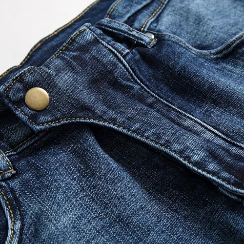 Stretch Jeans Men Slim Fit Moto Style Blue Pants Mens Jeans Stretch Zipper Straight Leg Design4