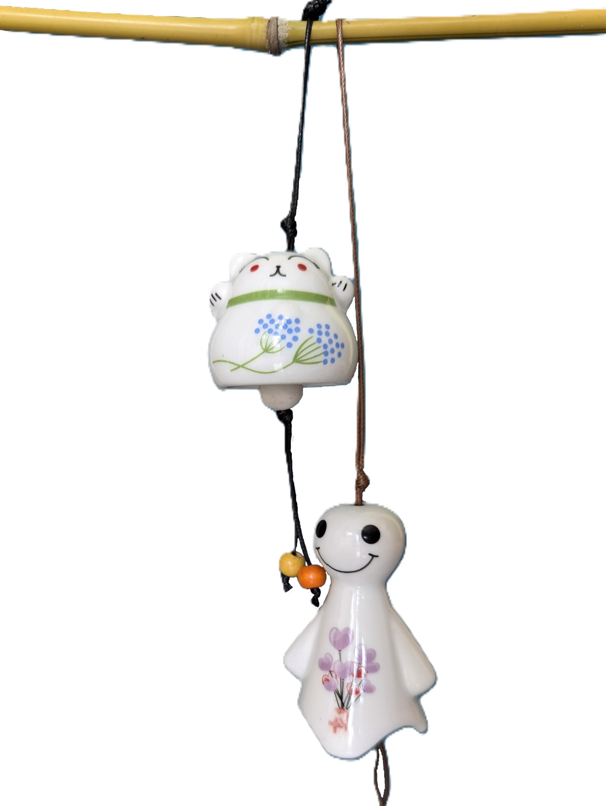 Ceramic Japanese Doll Wind Chime – Hand-Painted Design, Indoor