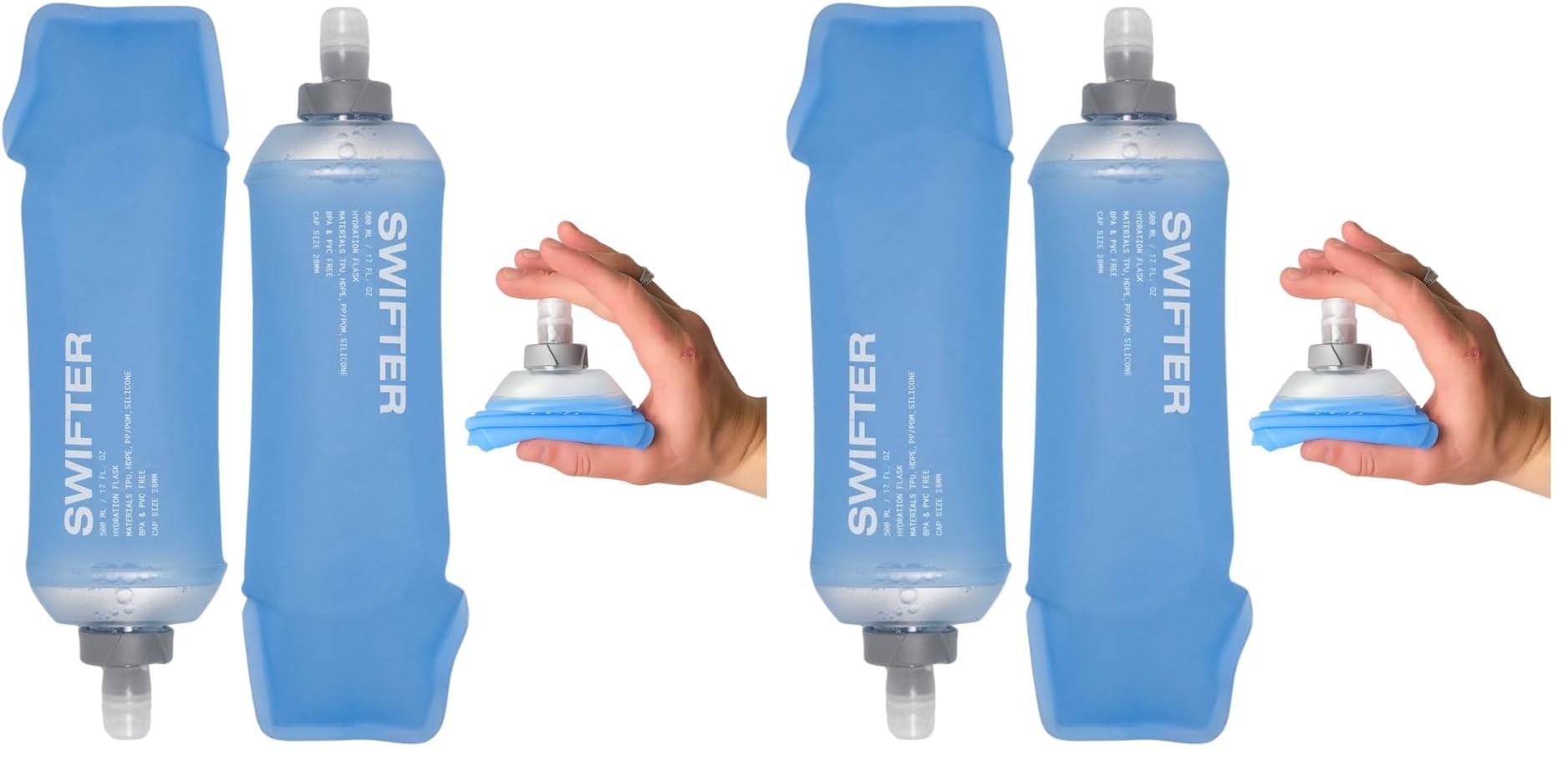 XQaddp Removable Spout Squeeze-Style Sports Water Bottle – Portable, Leak-Proof Hydration Bottle for Outdoor Running and Cycling(500ml (x2) (Pack of 2))