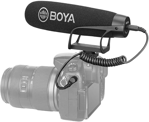 Miniatura 3 de BOYA BY-BM2021 Micrófono de escopeta de video cardioide ligero para Smartphone DSLR Electrit Condensador Direccional Escopeta Micrófono de Video