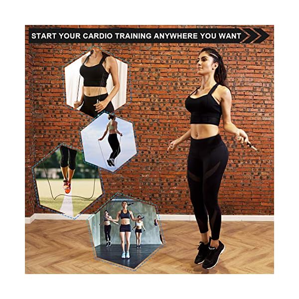 SNODE T18 Self-Locking Jump Rope, High Speed Skipping Rope, Lightweight Speed Rope with 2 Speed Rope Cables for Fitness Sports Training Workout