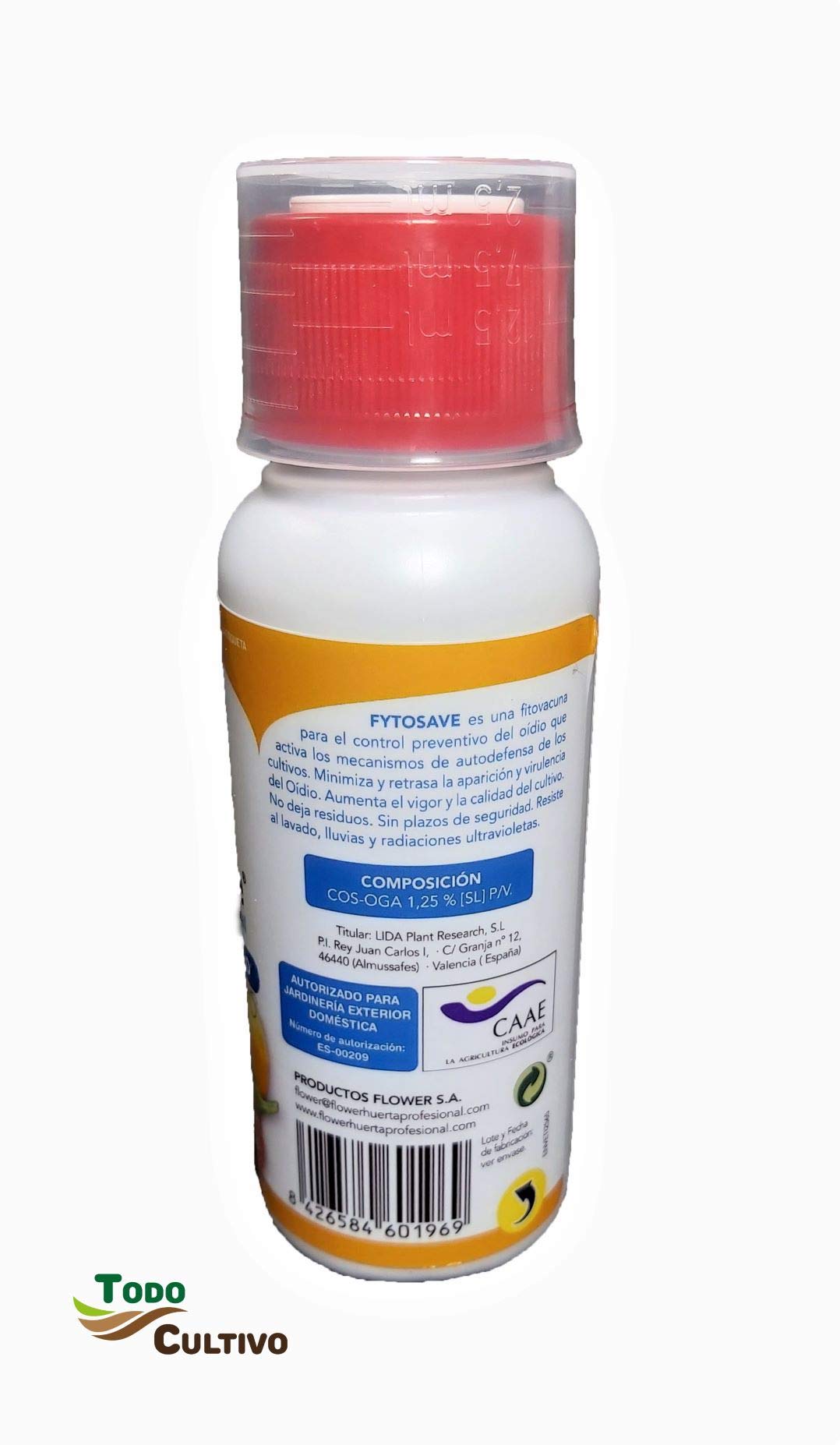 Todo Cultivo Fito Vacuna Vegetal ecológica FYTOSAVE. Prevención de oídio y Cenizas. Cos-oga 1,25%. 150 ml (2x75). Tratamiento 800-1000 m2.