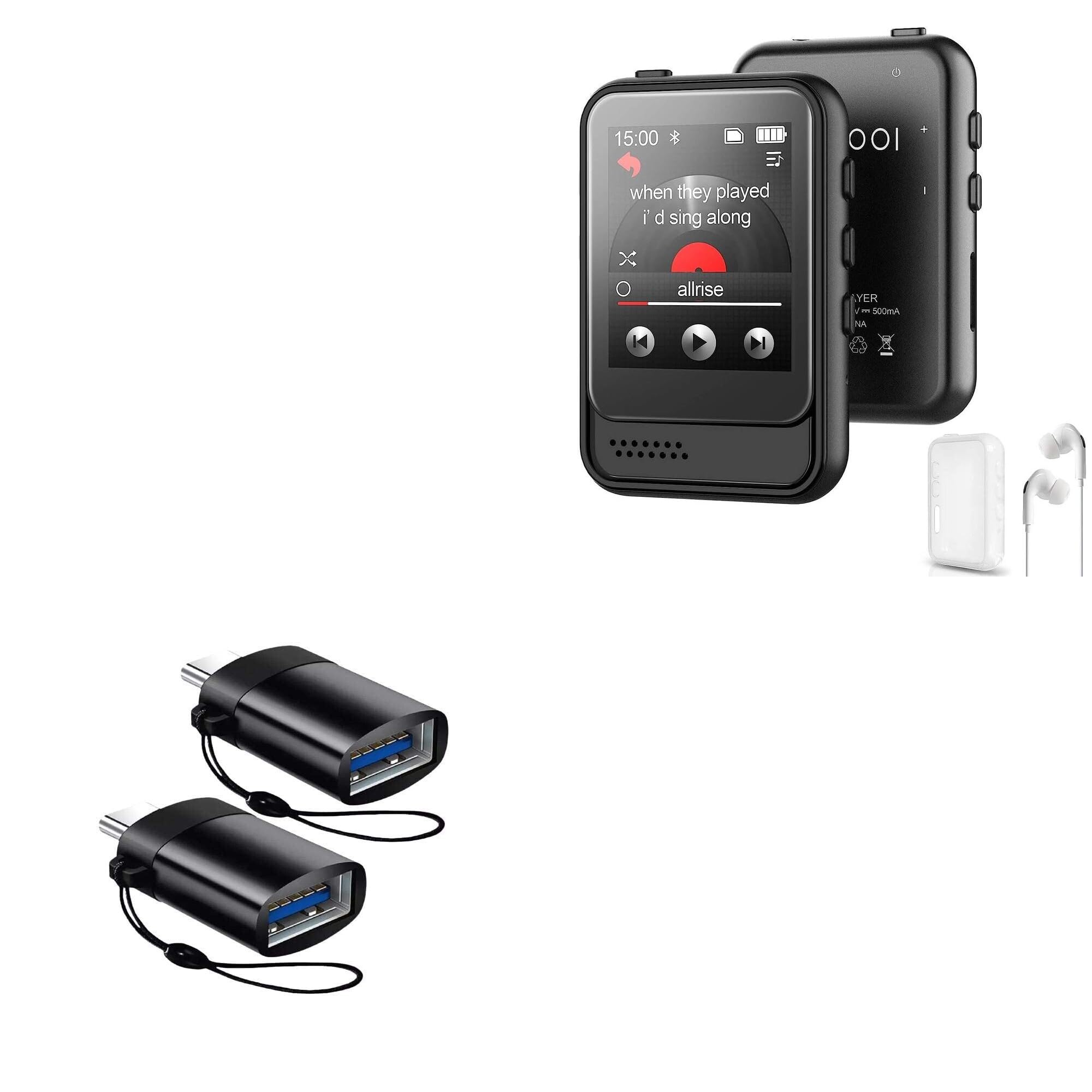 BoxWaveCable Compatible with Colorcool M8-32GB-Black (1.8 in) - USB-C to A PortChanger (2-Pack), USB Type-C OTG USB Portable Keychain - Slate Black