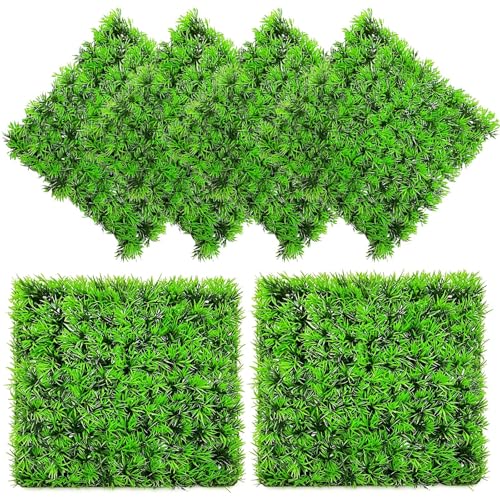 Image of kathson 6 PCS Aquarium Grass Mat Decorations,Artificial Plastic Plant Lawn for Fish Tank Plants Landscape Ornament,Fish Tank Decor Green Carpet with Suction Cups for Freshwater & Saltwater