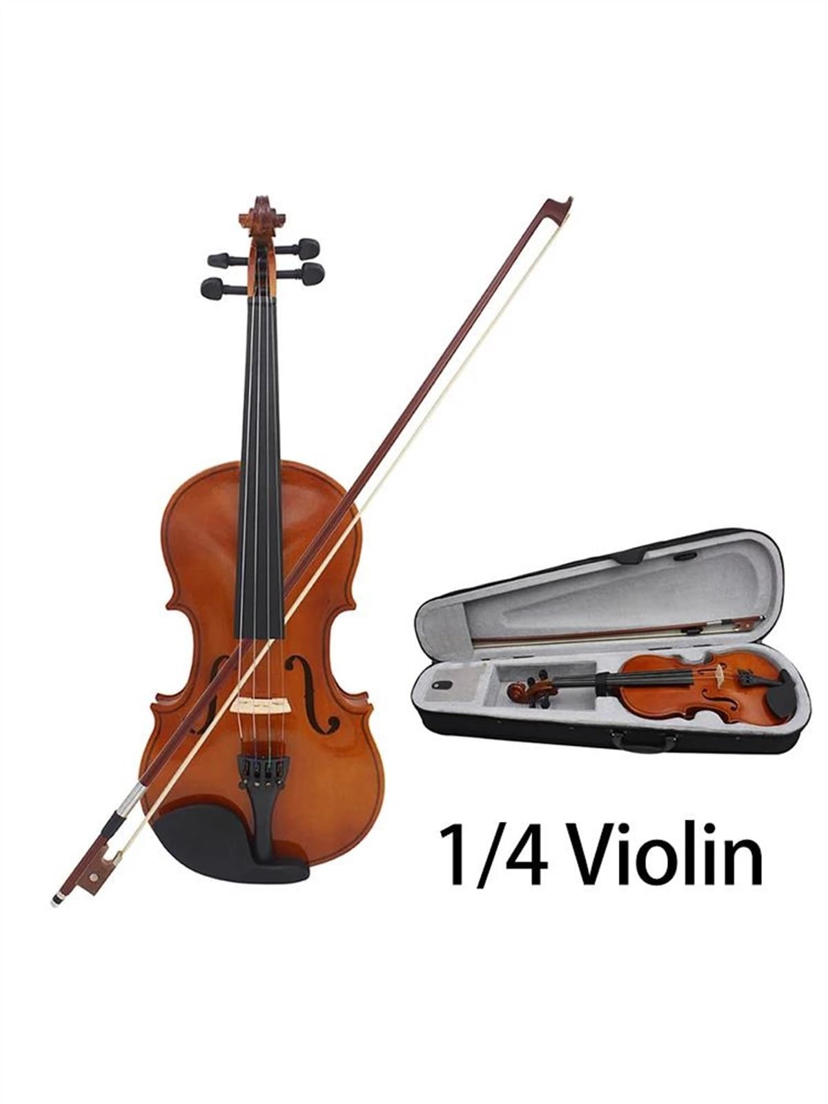Violine 4/4 3/4 Violine Natur Massivholz Akustik(1-4 Violin)