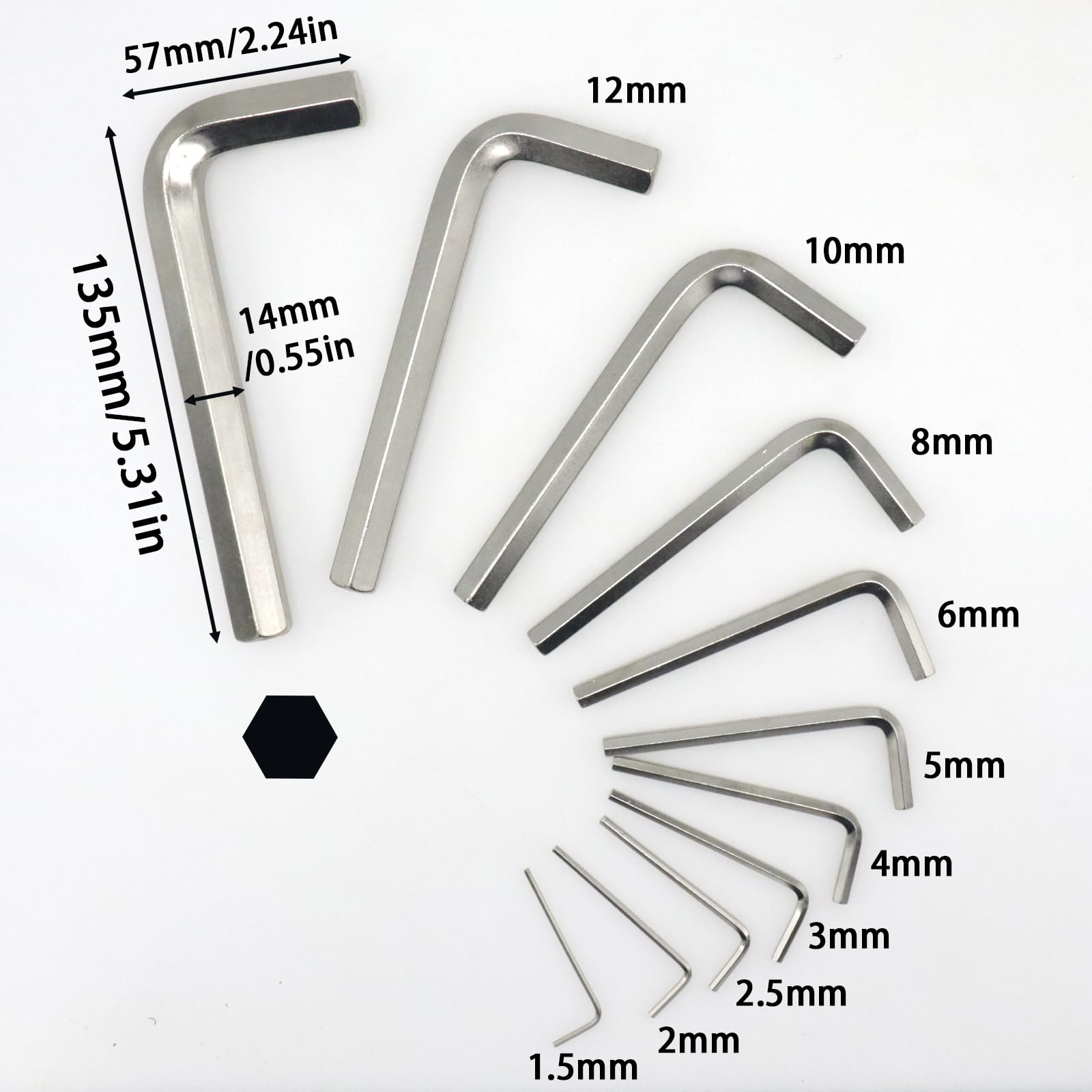 Amazon | Joyangy 14mm 六角棒レンチセット、精密L字型アレンレンチ1個