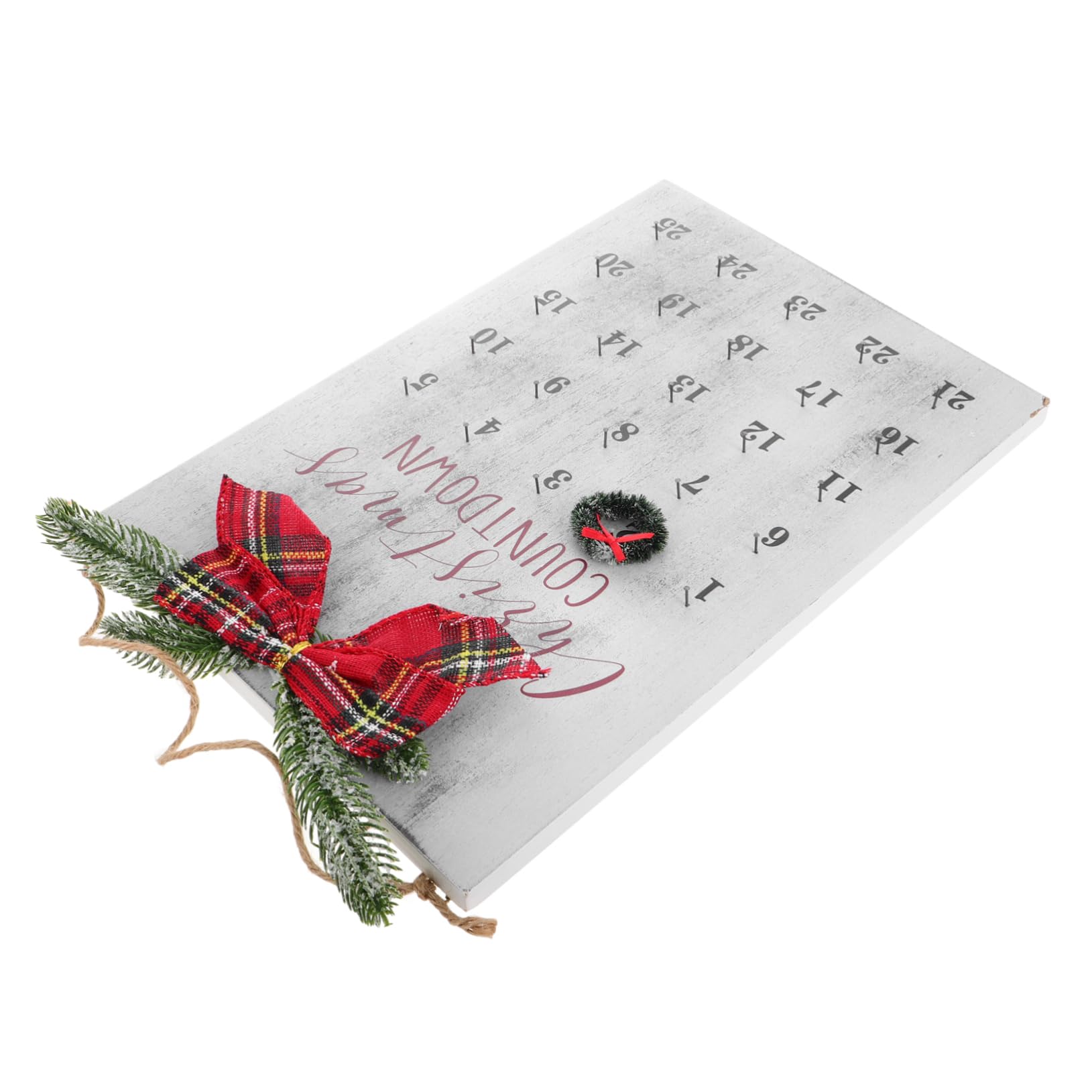 ULTECHNOVO Calendario de Guirnaldas Navideñas de Madera Letrero Rústico de Regresiva para Navidad Decoración Colgante Hogar Adorno Navideño Salón Regresiva para Fiestas