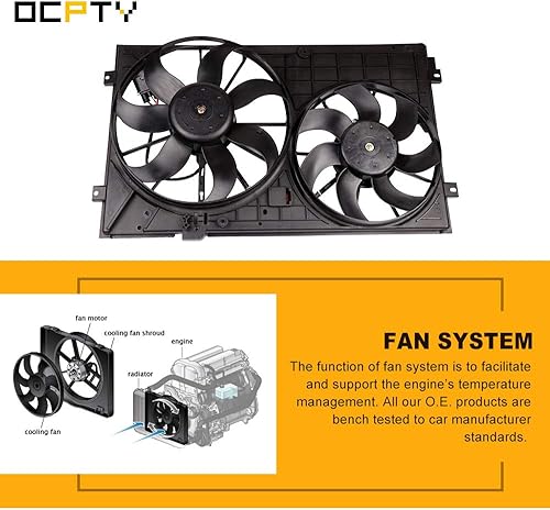 Miniatura 4 de OCPTY Conjunto de ventilador de refrigeración de repuesto paraGolfJettaPassatRabbit