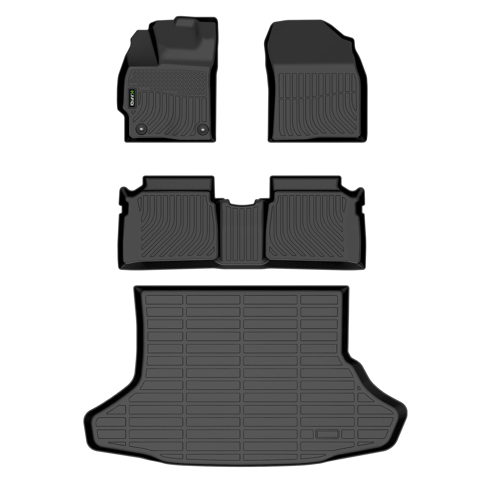 Photo 1 of HAFIDI® Floor Mats & Cargo Liner Fit for Toyota Prius 2012-2015 (Not Fit Plug-in, Hybrid,V or C Models), All Weather Protection TPE Anti-Slip Automotive Prius Floor Liners Accessories, Black