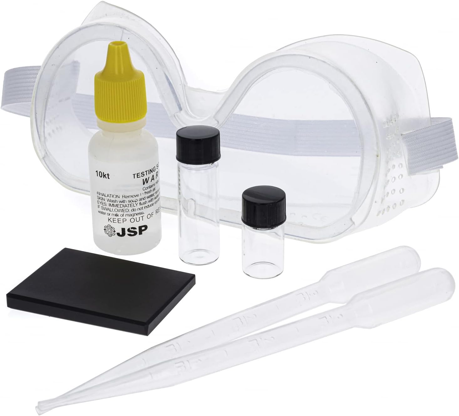 ToolTreaux 10k Gold Testing Kit with Safety Glasses Testing Stone