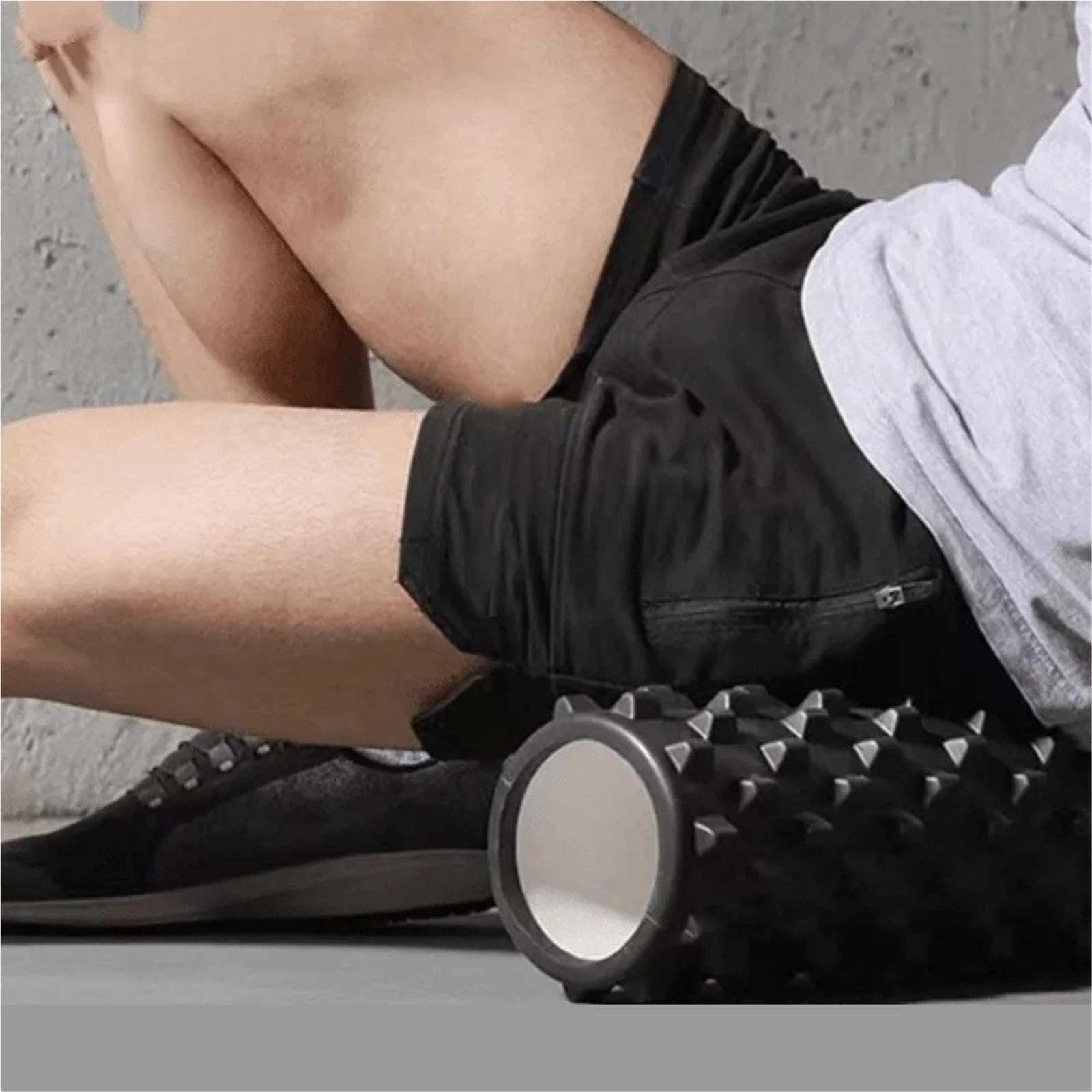 Rodillo de masaje espuma EVA for Yoga, 2 uds., punto disparo, rodillo for, Pilates, herramienta gimnasio, automasaje Para Fitness(Black)