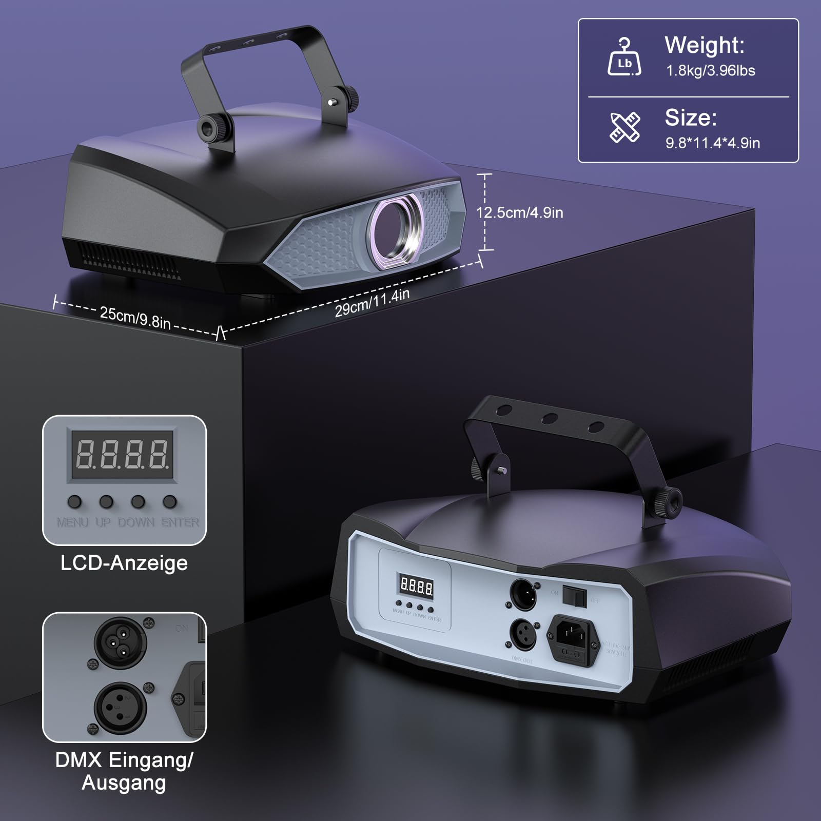 luce da festa, animazione 3D faidate luce da discoteca DJ con app Bluetooth, luce di animazione e DMX512, adatta per feste, club, bar, Halloween, Natale