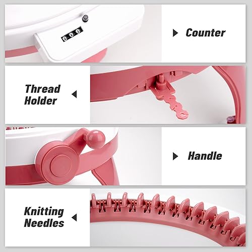 Miniatura 2 de SENTRO - Máquina de tejer, trenzado de doble modo, máquina de tejer de 48 agujas para tejer en la sala de estar, patio, habitación de los niños,