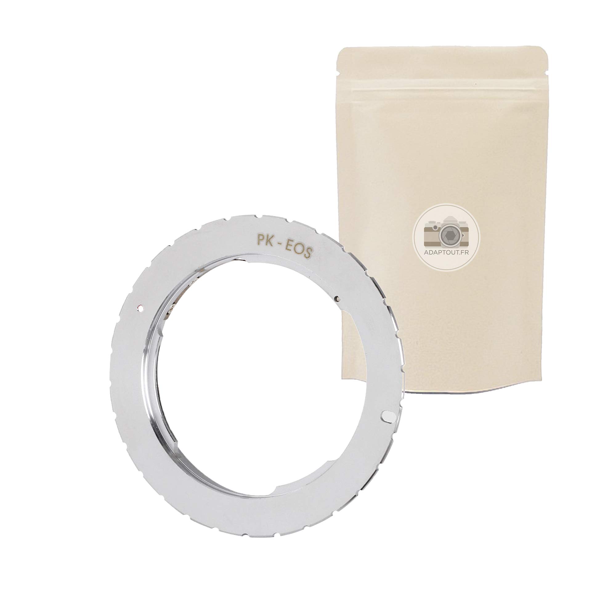 PK EOS ∞ Lente de anillo de adaptación Pentax K a Canon EOS EF EF EF EFS Caja EFS 100% Infinito Adaptador de metal preservado Cámara de adaptación de anillo metálico - Marca francesa adaptable