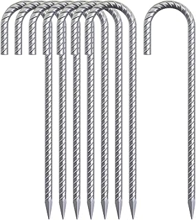AAGUT 16 Inch Rebar Tent Stakes Heavy Duty J Hook Ground Anc