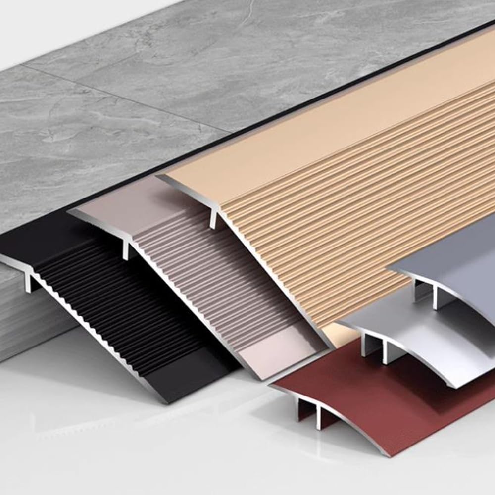 Tira de transición de aluminio de 36 pulgadas, borde de umbral negro para alfombras y azulejos, diseño duradero y elegante, fácil instalación para transiciones suaves del suelo