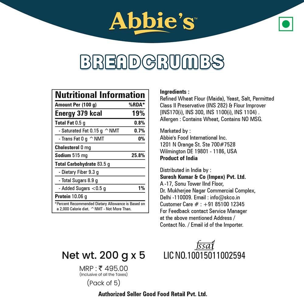 Abbie's Panko Breadcrumbs 1000 g (200 g X 5 Units) - Image 3 thumbnail
