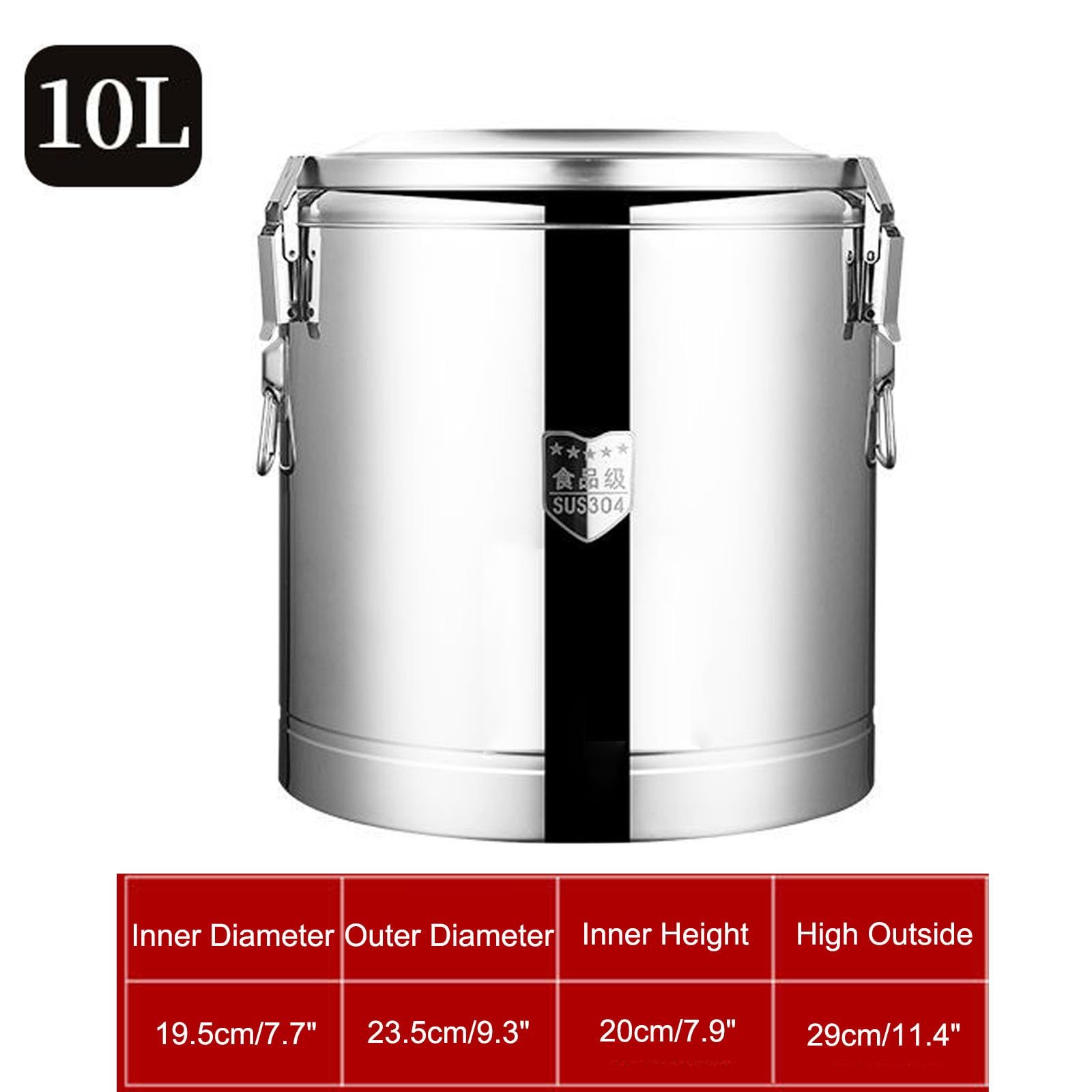 Edelstahl Thermotransportbehälter, Thermo Heissgetränkespender, Warmhalte Thermo Behälter, Thermo-Behälter für 24 Stunden Hitzeerhaltung, für Kaffee, Tee oder Glühwein,23.5 * 29CM/10L