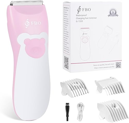 FBO Afeitadora eléctrica para recortar el pelo del cuerpo, afeitadora eléctrica recargable, impermeable lPX7 (rosa)