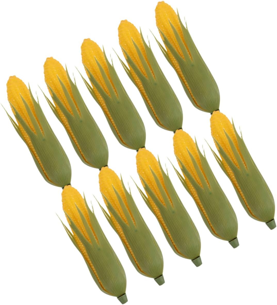 SECFOU 10pcs Realistic Corn Simulation Models Faux Food Decoration Lifelike Artificial Vegetable Props for Kitchen Home Party Photography