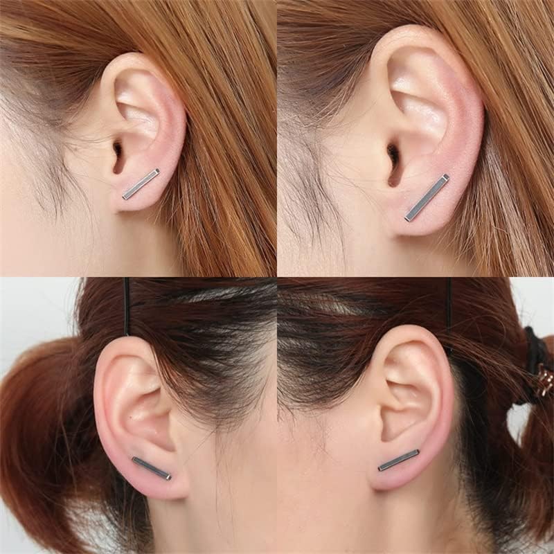 1 Pair Novelty 925 Sterling Silver New Personality Straight Line Earrings Unisex Men Women Vintage Minimalist Earring Free Shipp image 4