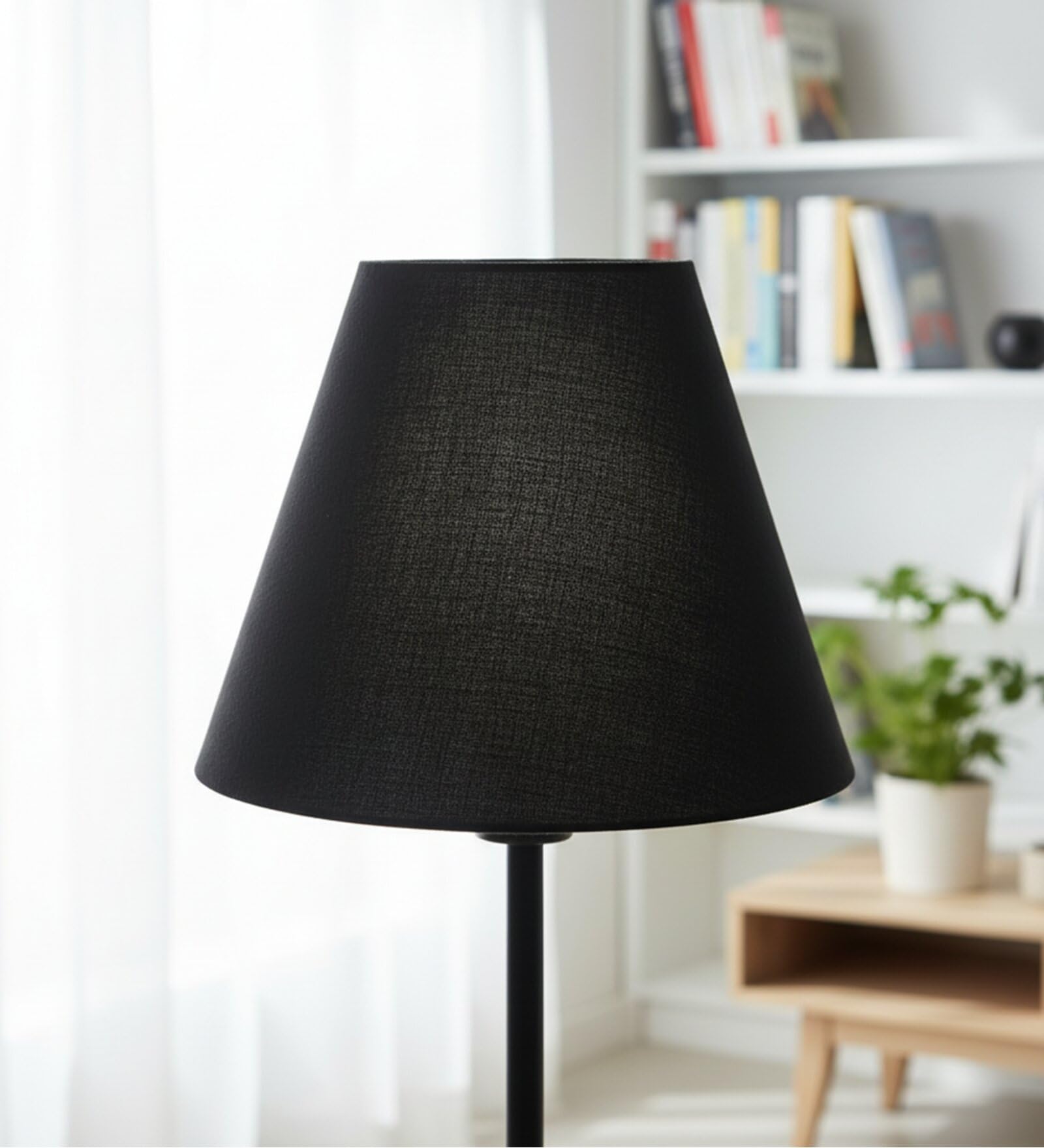 10-Inches Conical Fabric Lampshade – Tapered Cone Lamp Shade for Table Lamp, Bedside Lamp & Floor Lamp, Modern Linen Look Home Decor Shade (Black)-image-41