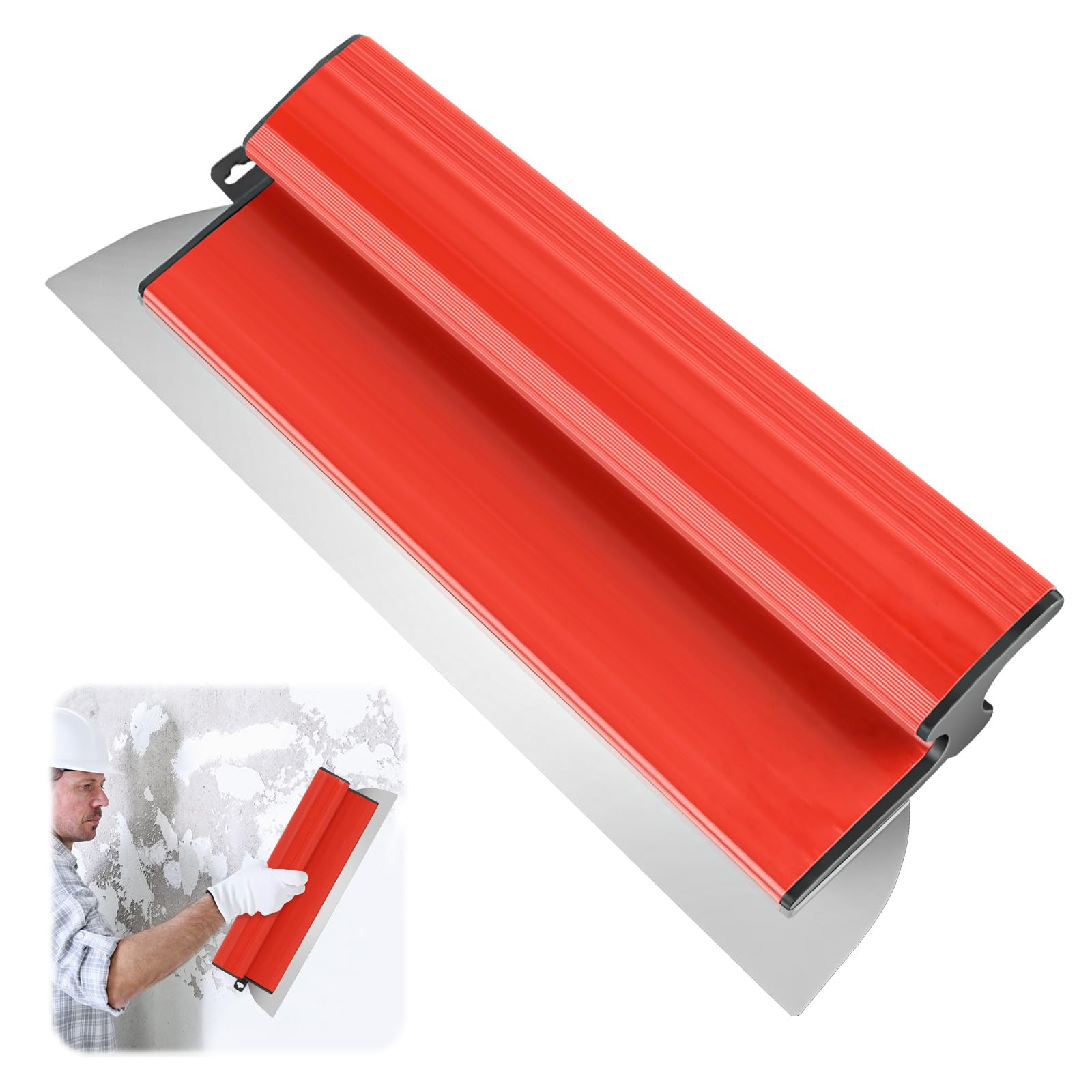 CEOTIS Drywall Skimming Blade, 40cm/16inch Drywall Plastering Spatula with Z-Grip Handle