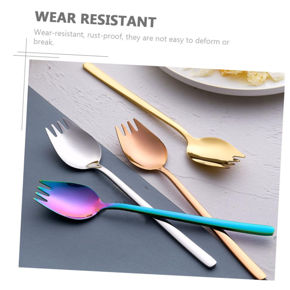 ibasenice 2 Sätze Teiliges Sporks Robuste Löffel Für Desserts Wiederverwendbar Und Tragbar Für Reisen 6 Stück * 2