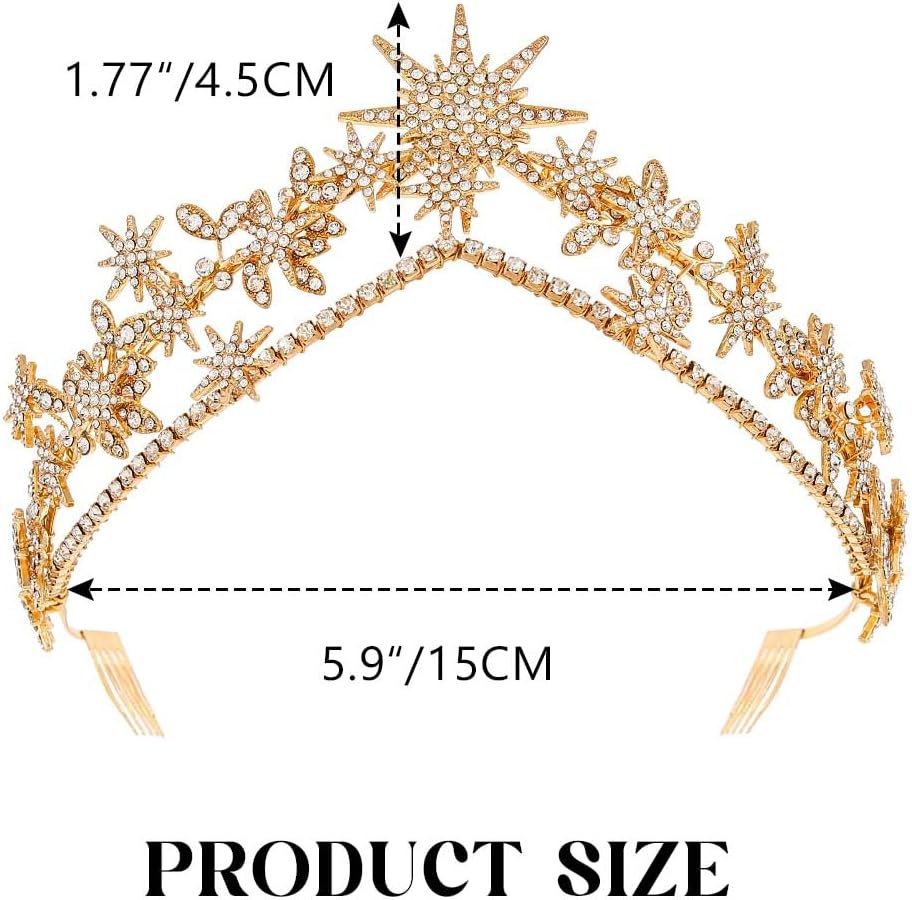 JAKAWIN Gold Greek Goddess Crown - Rhinestone Bridal Headpiece Wedding Hair Accessories for Women - Image 3