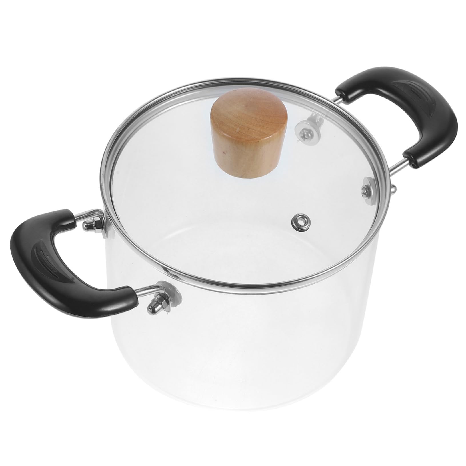 DECHOUS Casserole Soupe en Verre 1500ml avec Couvercle, Résistante la Chaleur, Poignée Pratique, Cuisine Familiale Plats Mijotés
