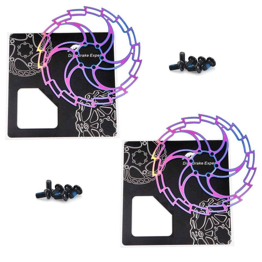 2 PCS Mountain Bike Disco Freno Rotore MTB 160mm 180mm 203mm Acciaio Inossidabile con 12 Bulloni -Colorati (Size : 160mm)