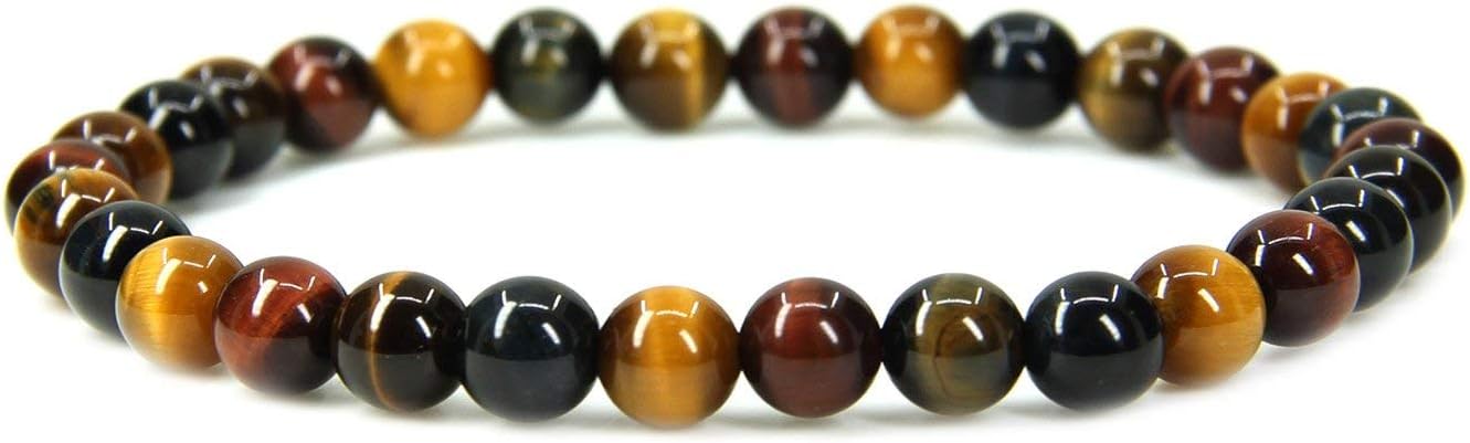 Handmade Natural Healing Gemstone 6mm Round Beads Stretch Crystal Bracelet 7 Inch Unisex