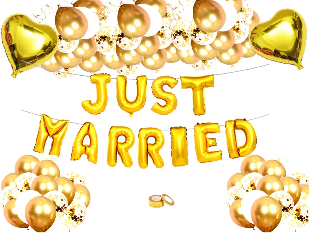 SV Traders Just Married Couple Decoration/Mr And Mrs Decoration/Newly Wedded Couple Decoration Combo Set Of 44 Pcs-