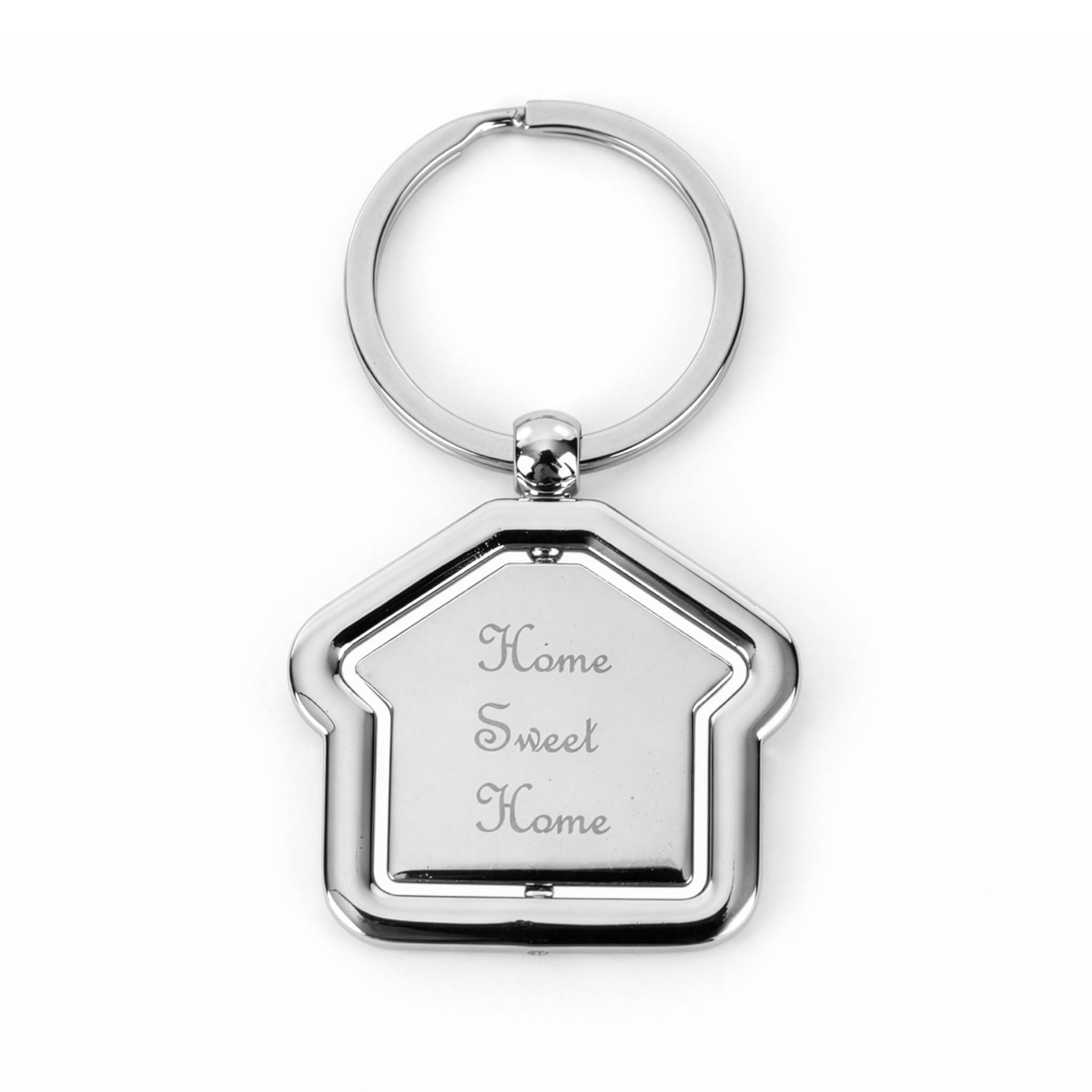 Storite House Shaped Metal Key Ring | Home Sweet Home Keychain for House Keys,New Keyring Housewarming Gifts Key Chain Silver